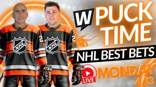 NHL Picks & Predictions Today 🔥 Monday Best Bets & Sharp Action | PuckTime LIVE 4/13