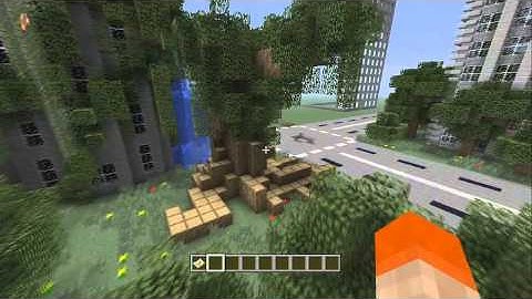 Minecraft Xbox 360 Hunger Games Map Progression #1: City + Organic Trees!