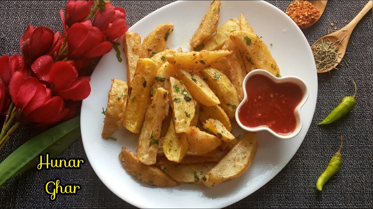 NoBake Potato Wedges Cafe Style Crispy Wedges Recipe in Hindi/Urdu