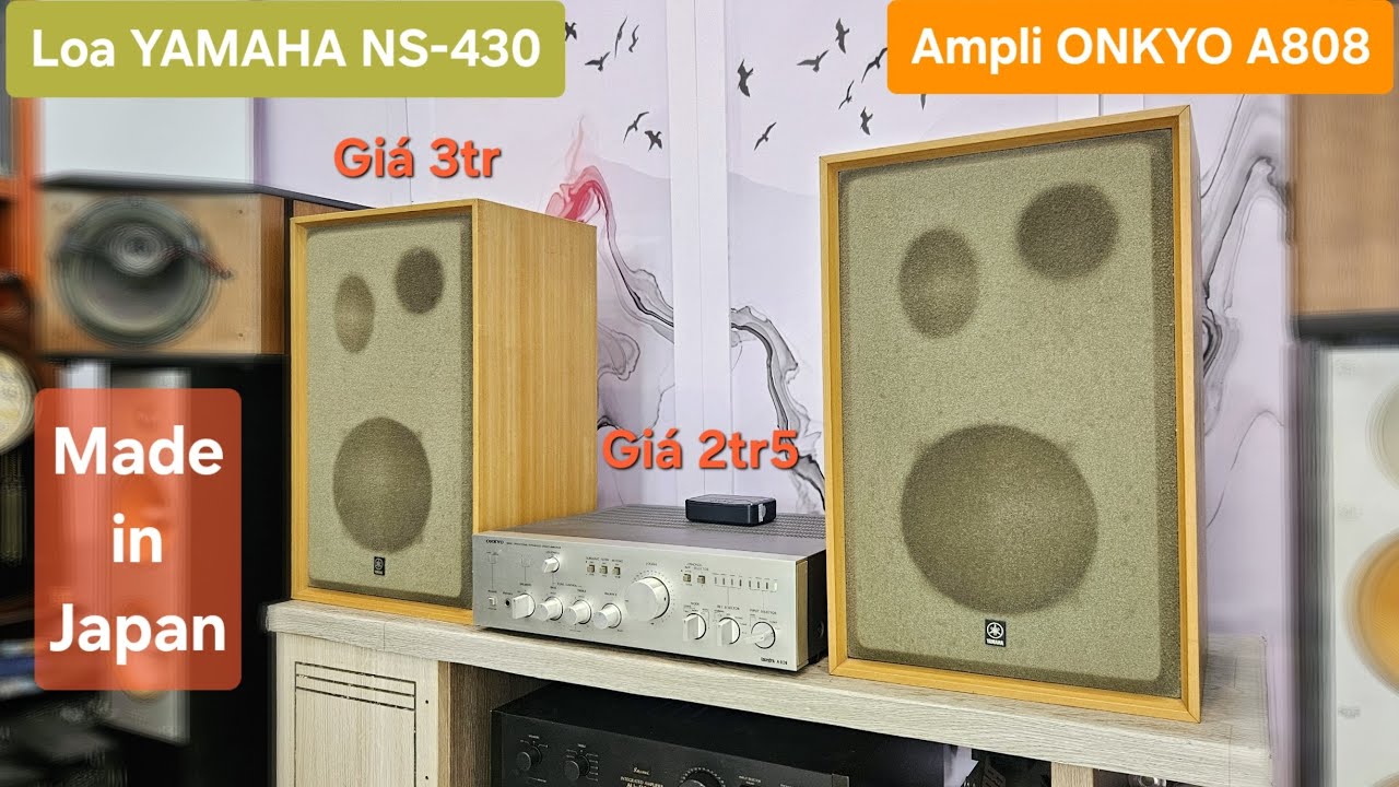 (Giá Mềm - Hàng Đẹp) Loa YAMAHA NS430 Bass 20 Gỗ Lạng💥Ampli ONKYO A808 || 4 Sò Than (Vũ 0908804711)