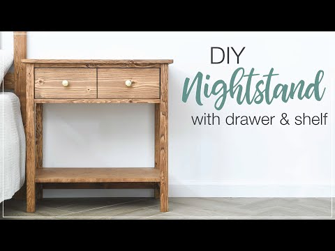 DIY Bedside Table with Drawer and Shelf