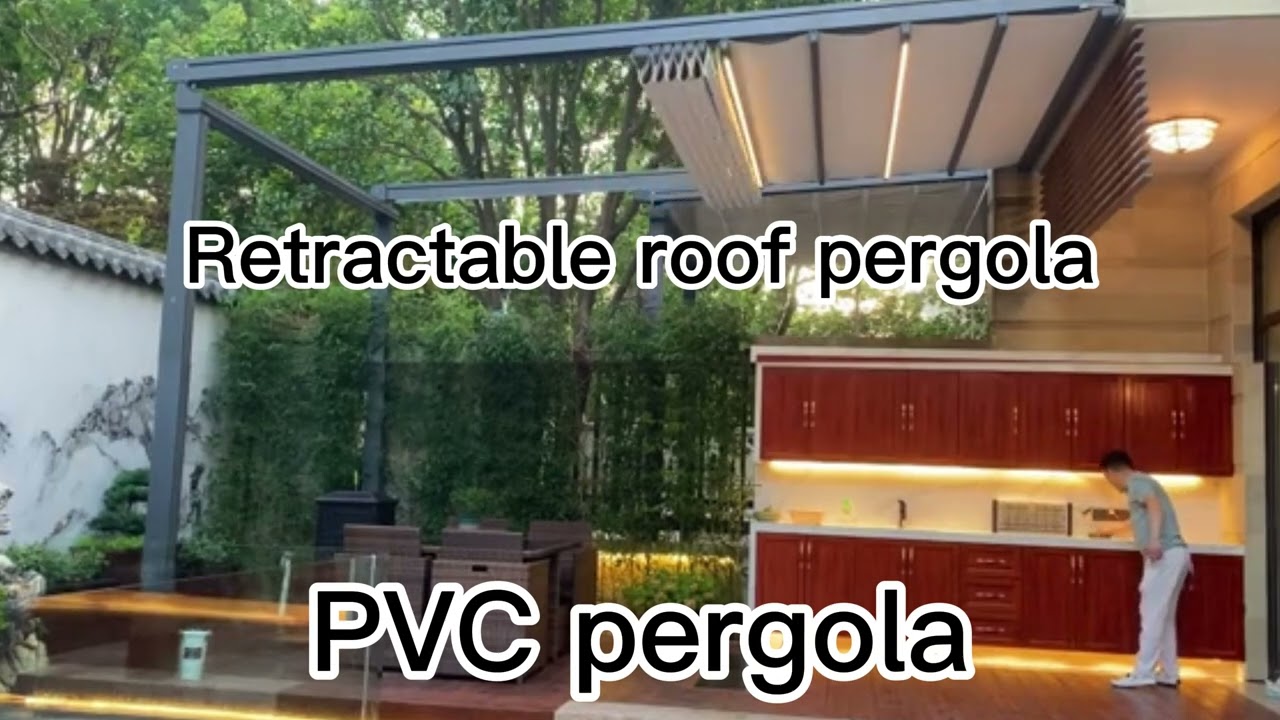 PVC Retractable Roof Systems Rain Protection pergola