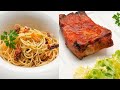 Espaguetis al ajillo - Costilla de cerdo asada - Cocina Abierta de Karlos Arguiñano