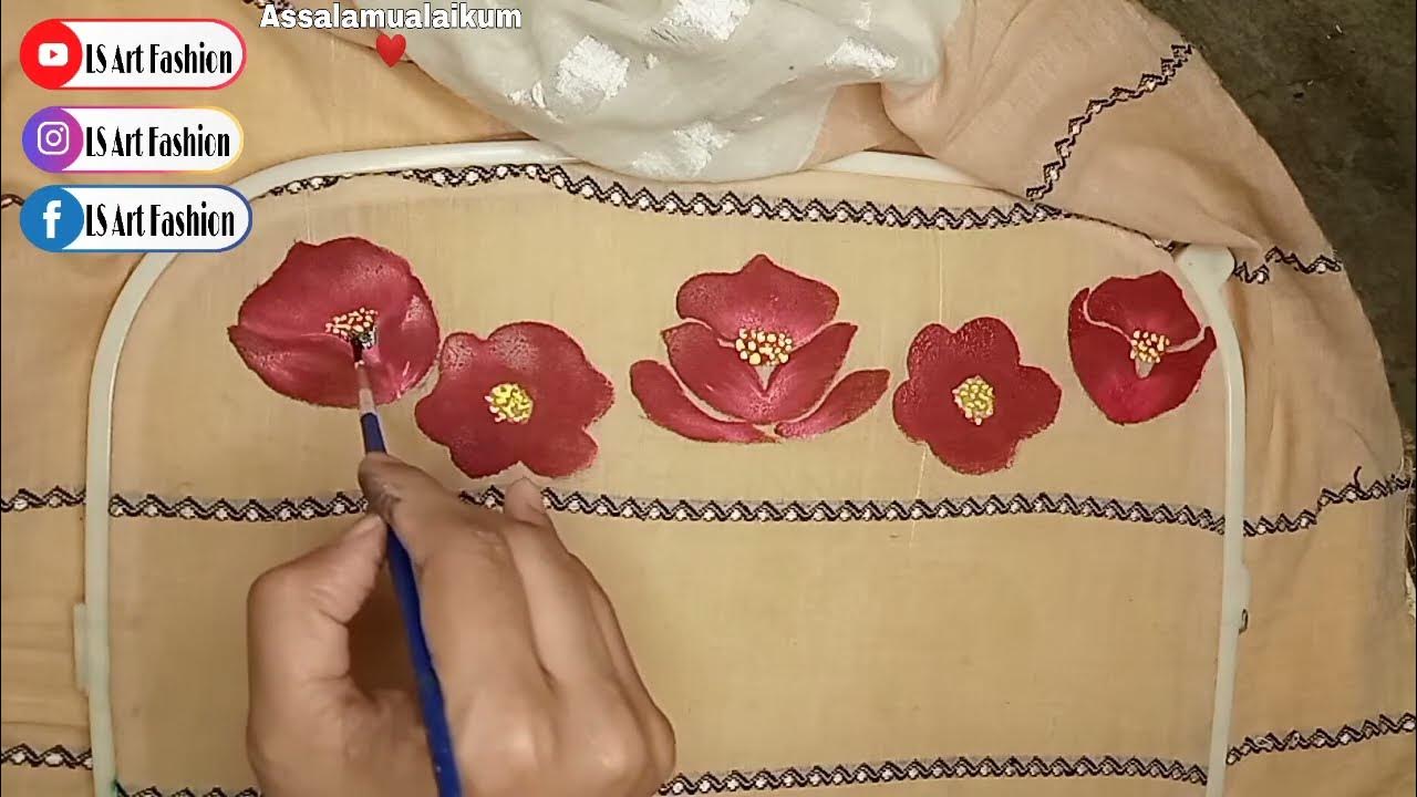 Fabric_Painting Simple and easy Fabric Painting / Border line design