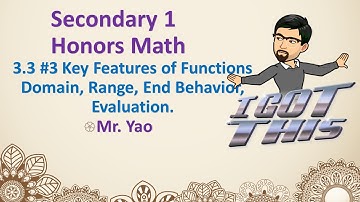 S1H-3.3 #3 Key Features of Functions Domain, Range, End Behavior, Evaluation