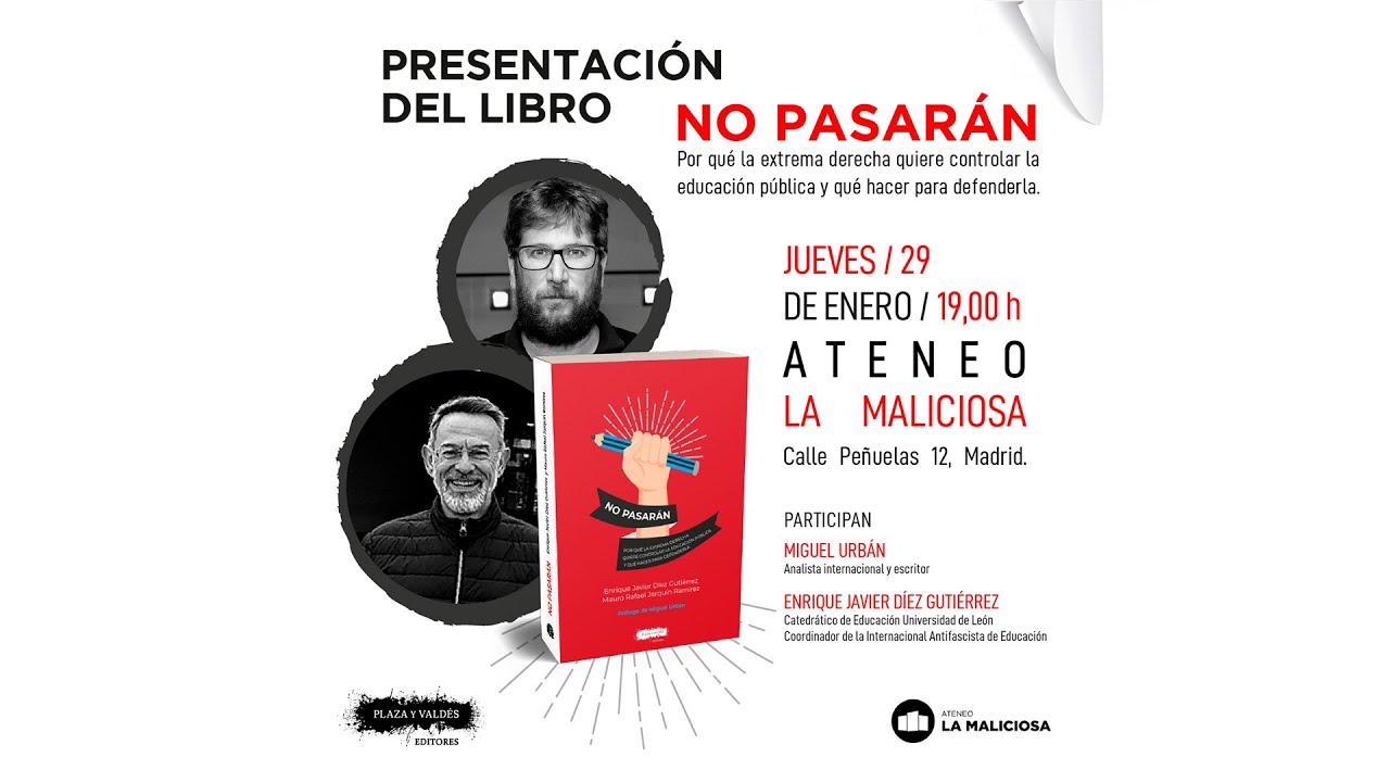 NO PASARÁN: la educación frente a la extrema derecha - Presentación del libro