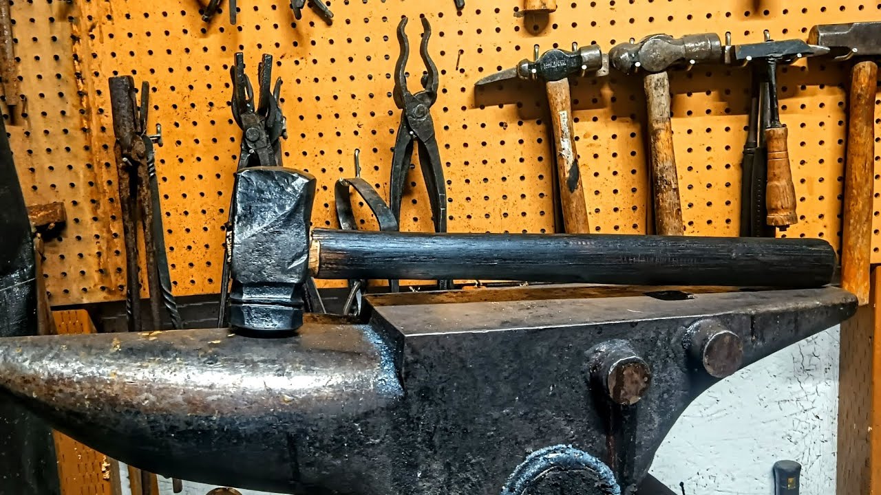 Making a 3LB Diagonal Peen Hammer 🔨🔥 Completely by HAND forging ✋