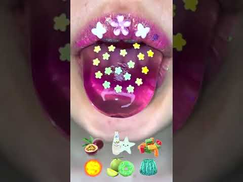 ASMR PURPLE STAR PUDDING 보라색 별 푸딩 먹방 #shorts #eating #asmr #viral #tiktok