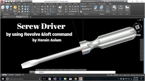 Screwdriver||Creating a 3d model of a screwdriver|| AutoCAD 2019|| Revolve and Loft Command.