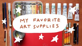 My favourite art supplies in 2021, mixed media artist, Holbein acrylic gouache, Molotow markers etc.