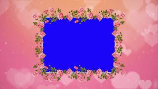 Free | Pink Background | Rose Frame | Heart | Sparkle | Blue Screen | HD screenshot 3