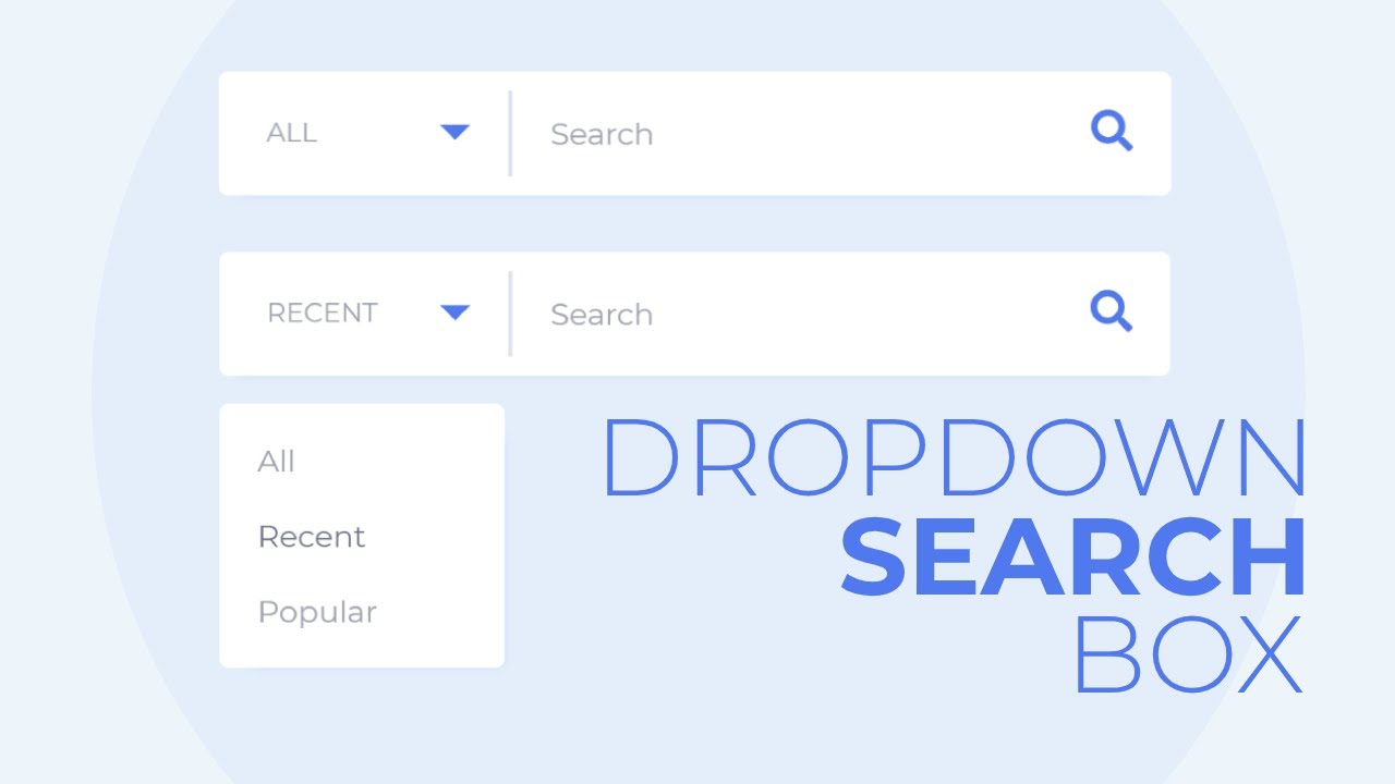 How to Create the Dropdown Search Box Using HTML CSS and Jquery | CSS Search  Box - YouTube