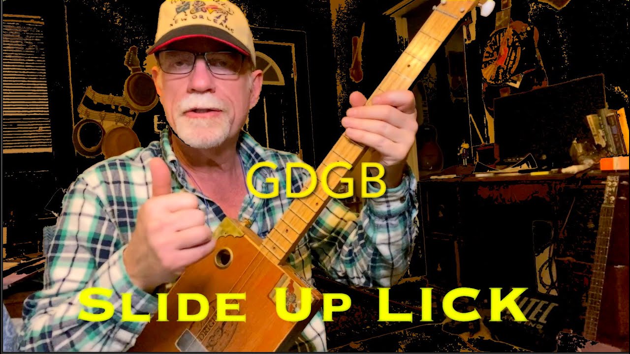4 String Cigar Box Guitar Slide Up Lick Clawhammer Lesson cbglesson 