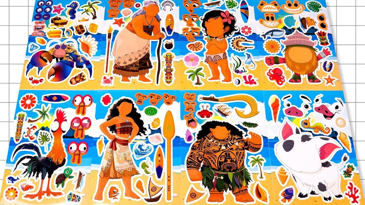 [PaperDIY] NEW Decorate Moana & Maui's EPIC Ocean Treasure Hunt! 🗺️💰 | DIY Sticker ASMR