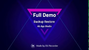 Full Demo Backup Restore App.