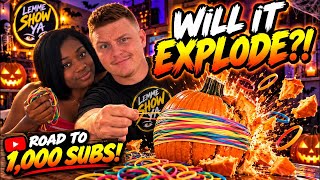 🎃💥 WILL THIS PUMPKIN EXPLODE! 🔥 | Rubber Band Challenge! 🎃 ROAD TO 1K! Lemme Show Ya is live!
