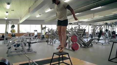 The Renovator: Box step over with a jump or Lateral step jumps