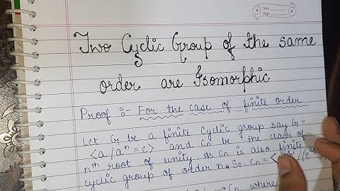 Any Two cyclic group of same order are isomorphic to each other( For finite order)//Group theory