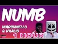(1 HOUR) NUMB - Marshmello & Khalid | Song Lyrics