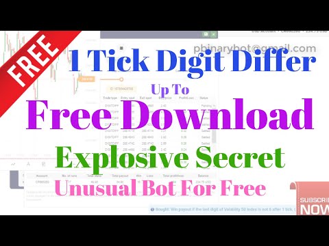 Free Binary.com Bot - 1 Tick Digit Differ Binary Bot | Explosive Secret Unusual Bot For Free