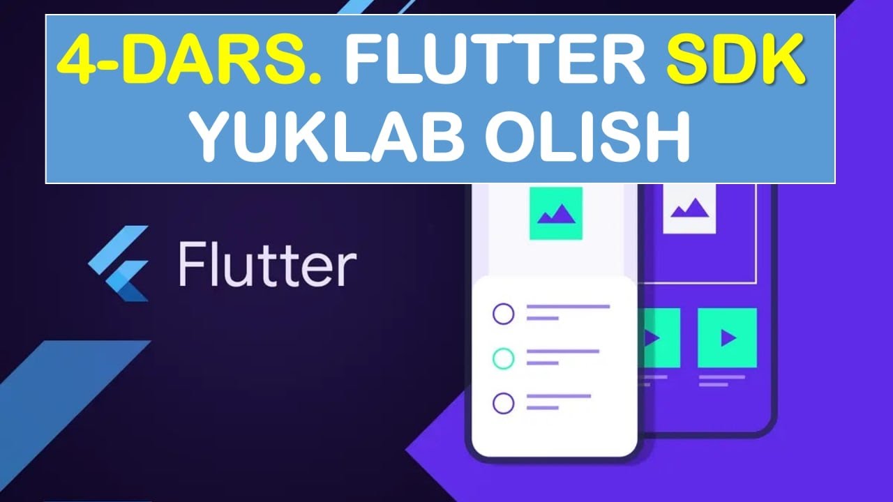 4-dars. Flutter SDK ni yuklab olish - YouTube
