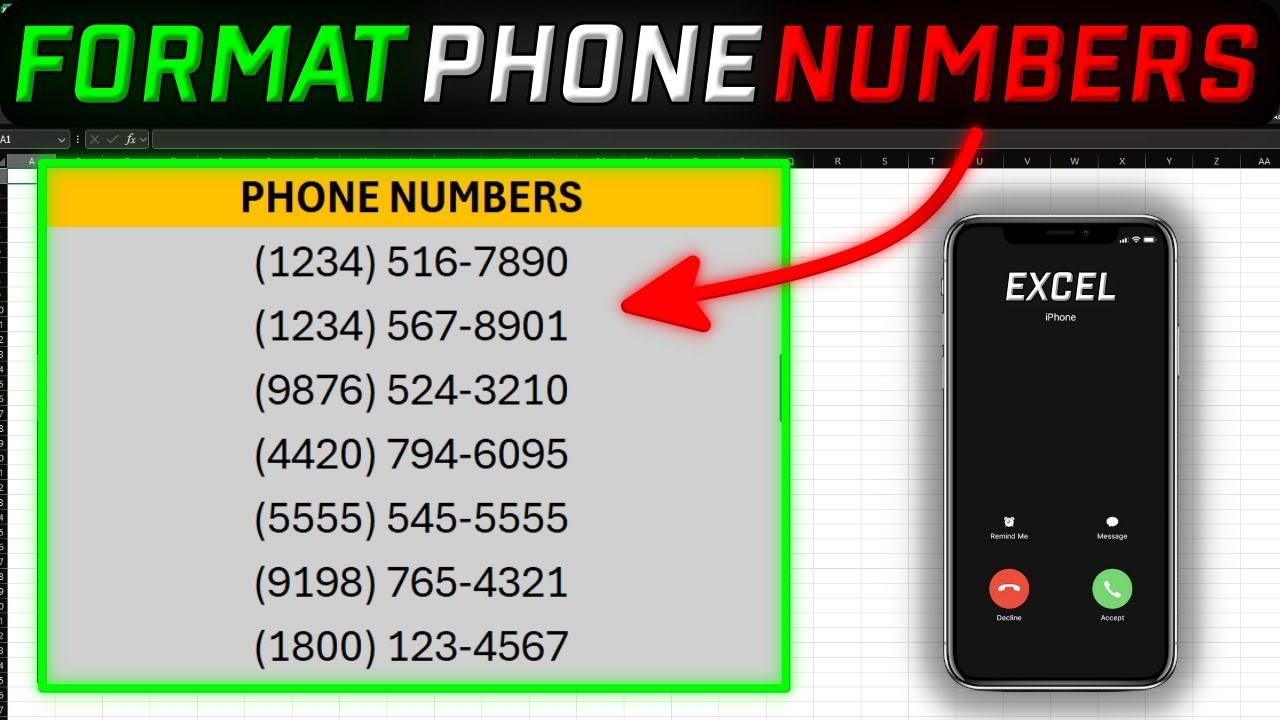 How to Format Phone Numbers in Excel FAST!