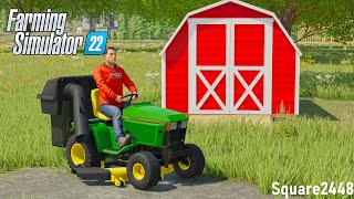 Buying A Shed At Home Depot & First Time Mowing Yard! | FS22 Homeowner
