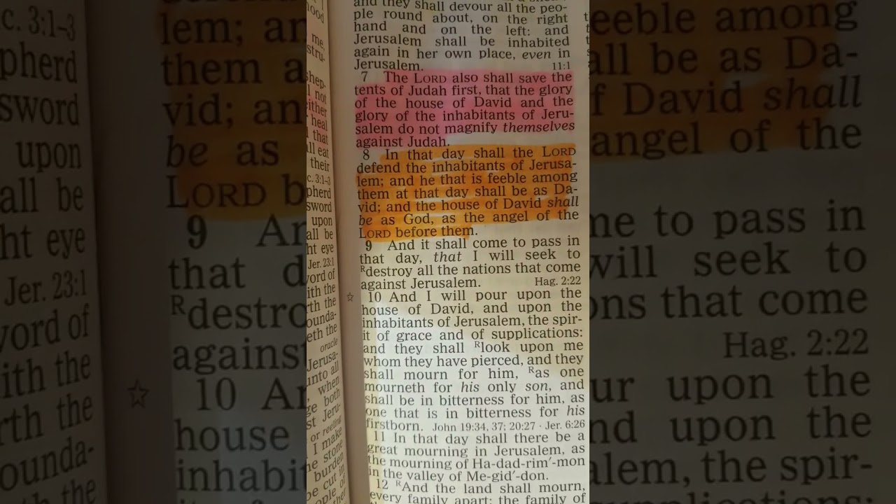 Zechariah 12:8 In that day shall the LORD defend the inhabitants of Jerusalem;