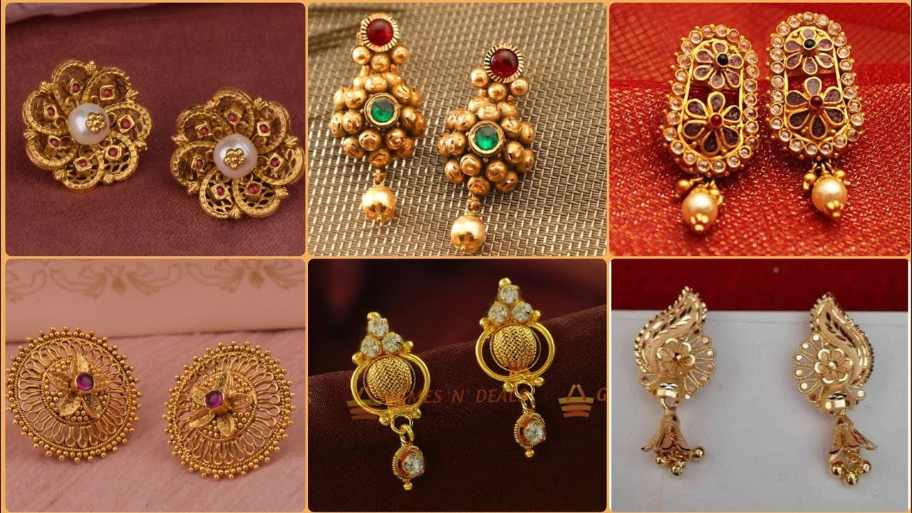 Buy Anujeet Fashion 2102 Latest Stylish Gold Plated Fashion Jewellery  Traditional Covering 5 metal Impon AD Stone Fancy Dangler/Thongal Earrings  for Women & Girls at Amazon.in