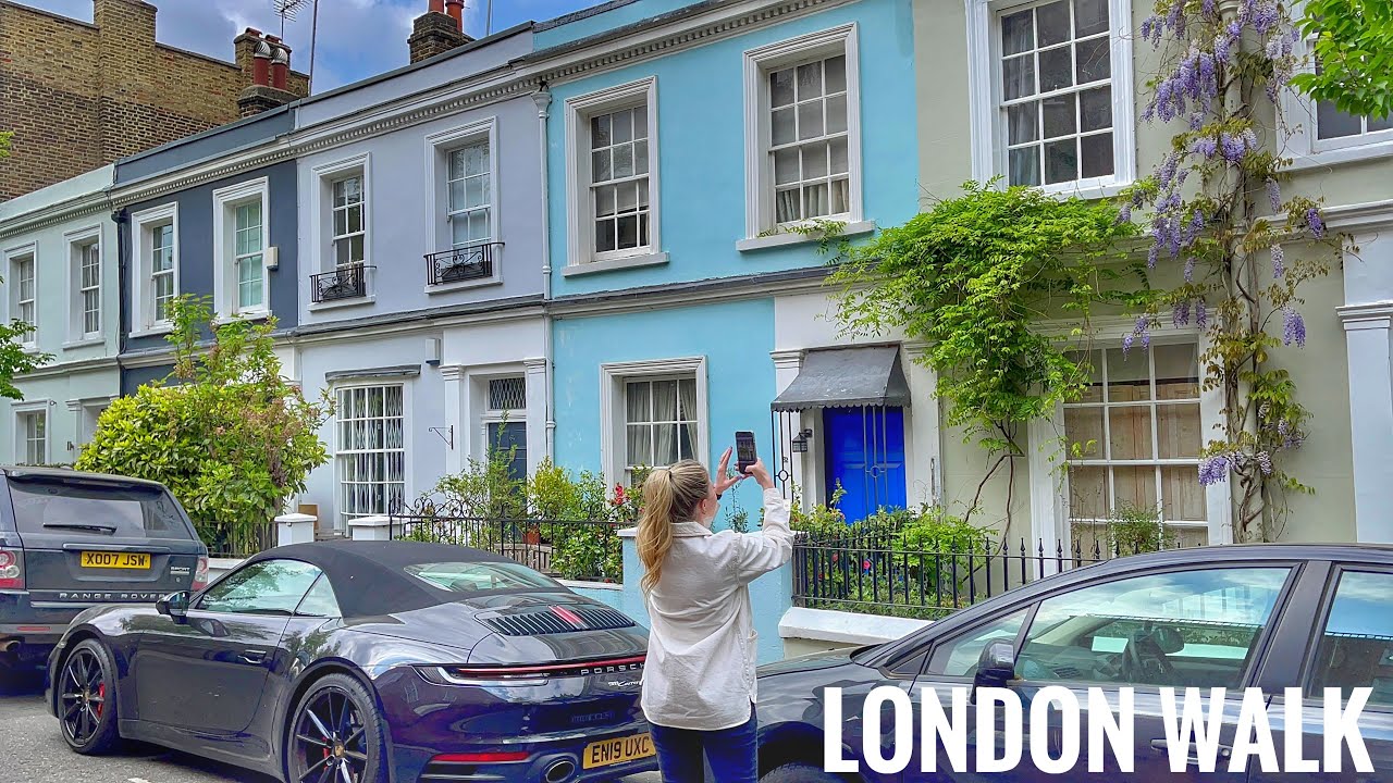 London Walk | Colourful Streets of Notting Hill | Portobello Road [4K HDR]