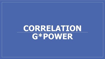 G*Power Correlation