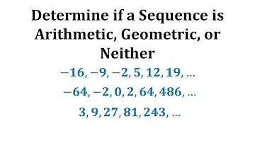 Determine if a Sequence is Arithmetic, Geometric, or Neither