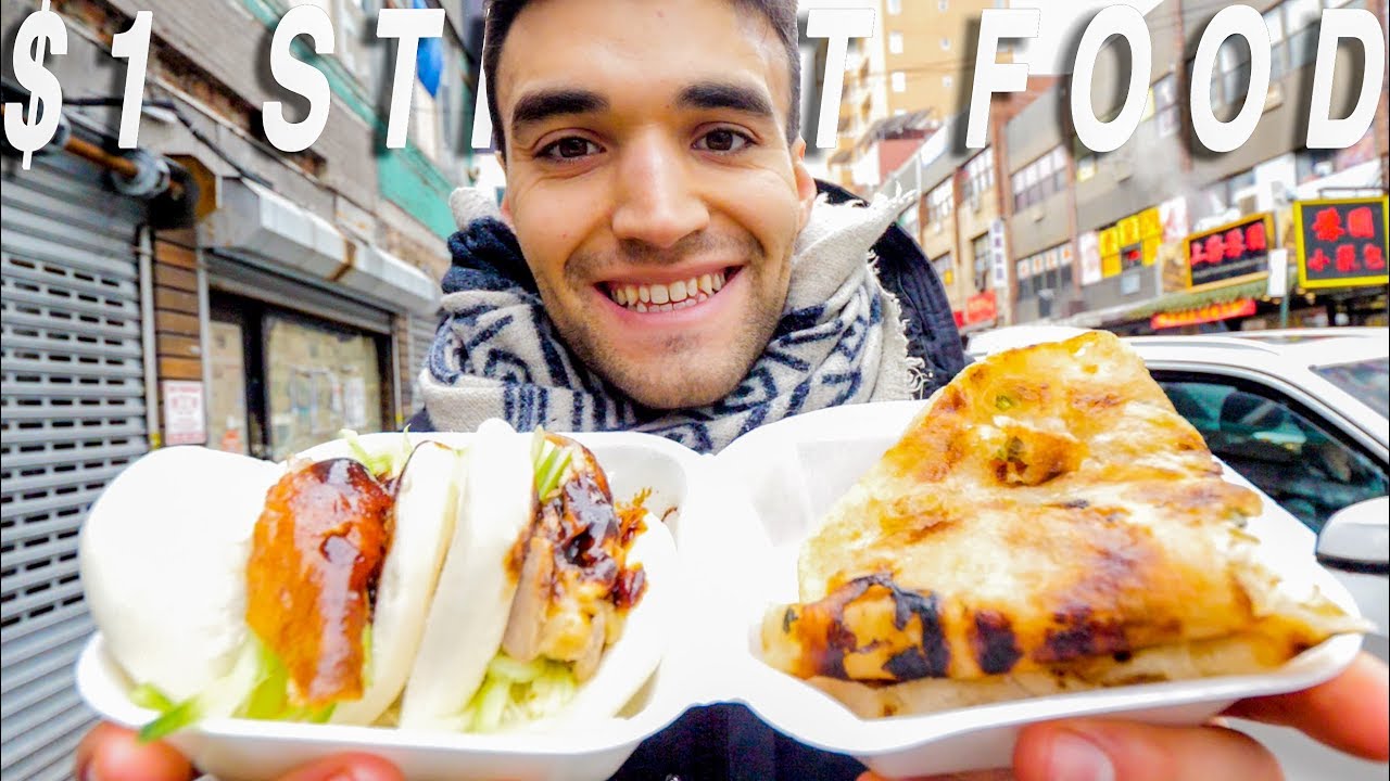 Living on $1 Street Food Around The World! (Ep. 1 / NYC) 