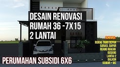 Desain Renovasi Rumah 36 jadi 2 Lantai 7x15- Perumahan subsidi - Durasi: 12.07. 