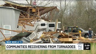 Metro communities take break in severe storms to clean up weekend tornado damage