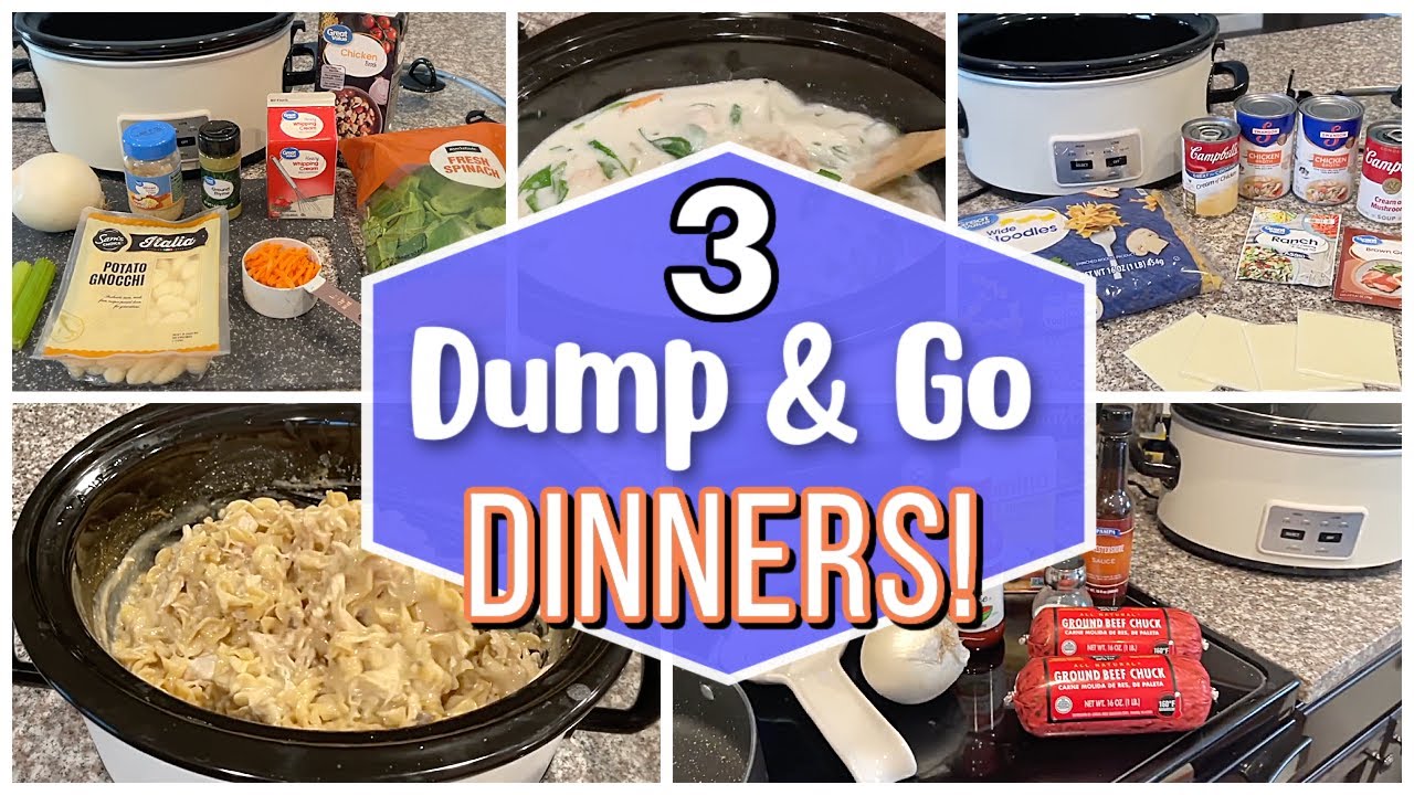 3 Easy Crockpot Dinner Ideas Dump and Go Slow Cooker Recipes YouTube