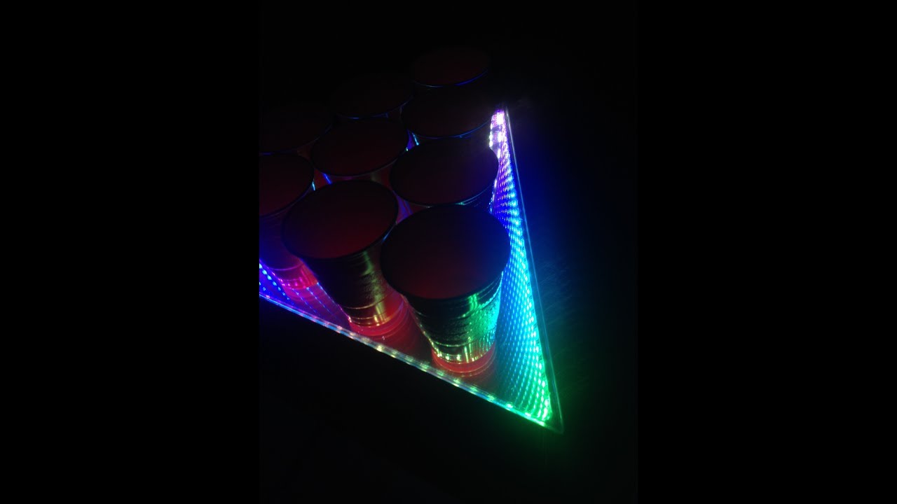 Custom infinity mirror beer pong table YouTube