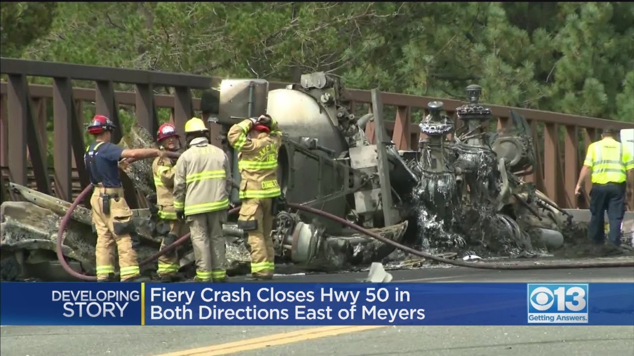 Fiery Crash Kills 1, Closes Part Of Hwy 50 In South lake Tahoe - YouTube