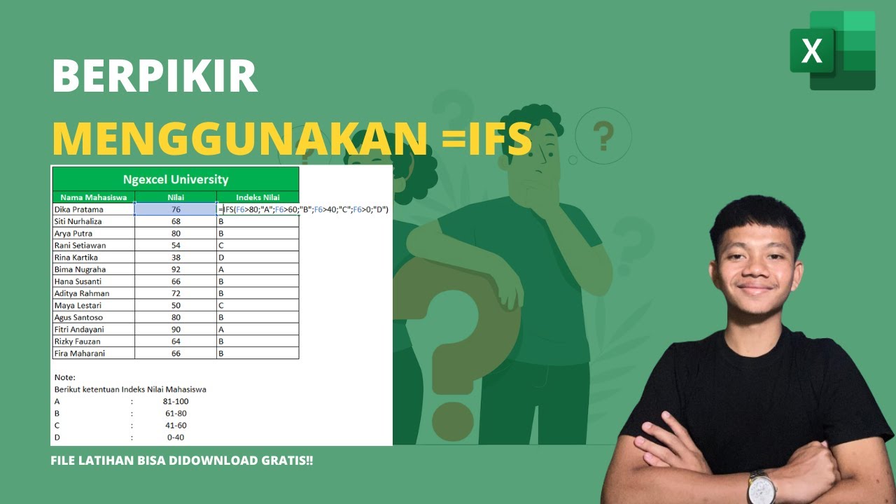 Cara Menggunakan Fungsi =IFS Dengan Mudah