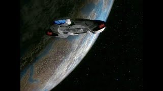 U.s.s. Defiant In Trill Orbit - View From Front And Below