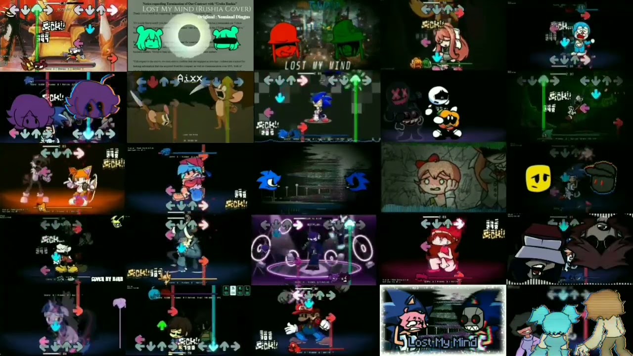 (FNF) Lost My Mind but its A Mashup Of 25 Versions.