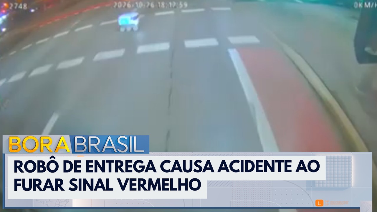 Robô de entrega causa acidente ao furar sinal vermelho na Estônia | Bora Brasil