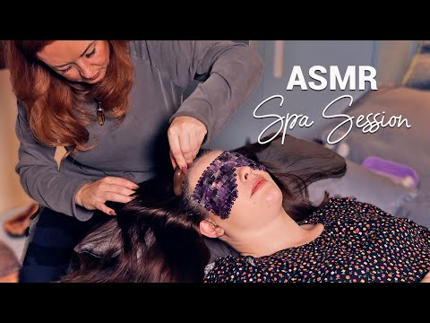 Sleepy ASMR Spa Session 🌟 Hair Growth Oils & Scalp Massage, Face Brushing & Tuning Forks