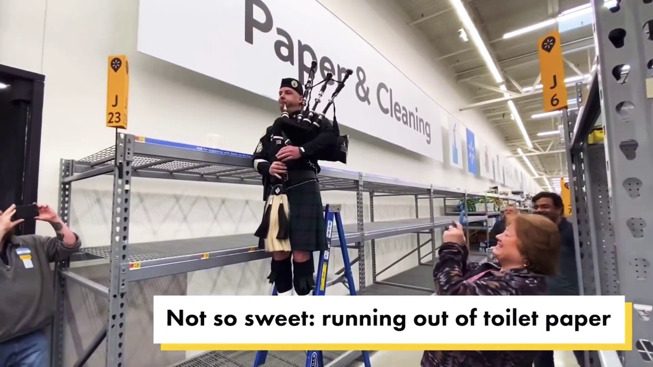 Bagpipe funeral song played at Walmart without toilet paper YouTube