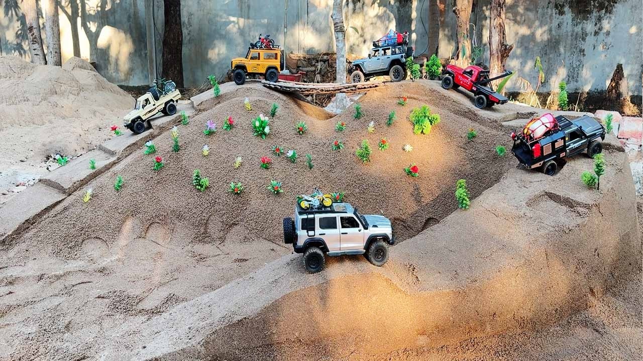 Extreme RC Off Road Challenge on Giant Sand Hill & Crossing Bamboo Bridges 🏔️🚙
