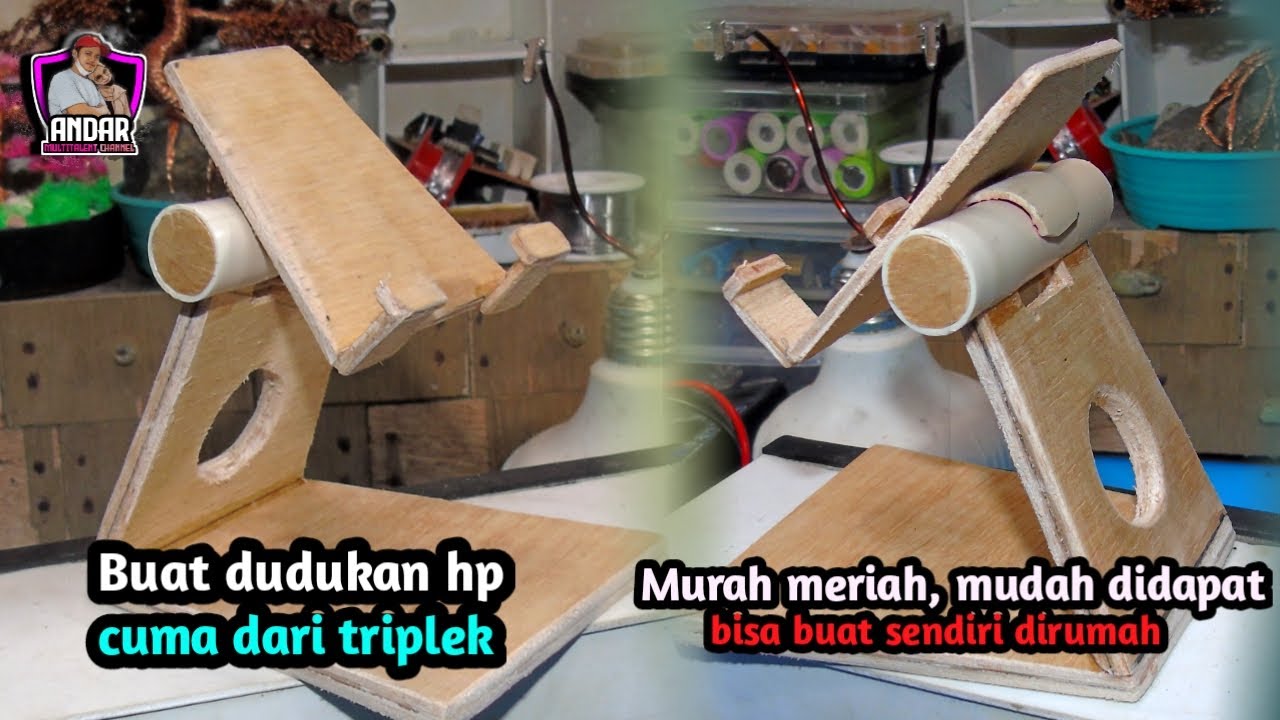 Mobile stand- cara buat sandaran hp dari triplek | ide kreatif dari barang bekas  #kreatif