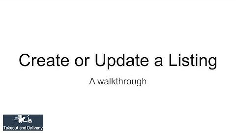 Update or Create a Listing on TakeOutAd.Delivery.