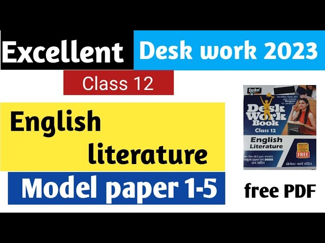 Class 12//Excellent desk work 2023//English literature//RBSE//NCERT//Model  paper 1-5 @sharda thanvi