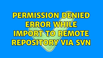 Permission denied error while import to remote repository via svn