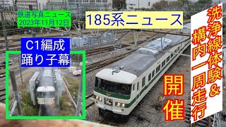 【185系ニュース】C1編成、洗浄装置通過シーンを見てきました(^_^;)特急：踊り子幕です231112